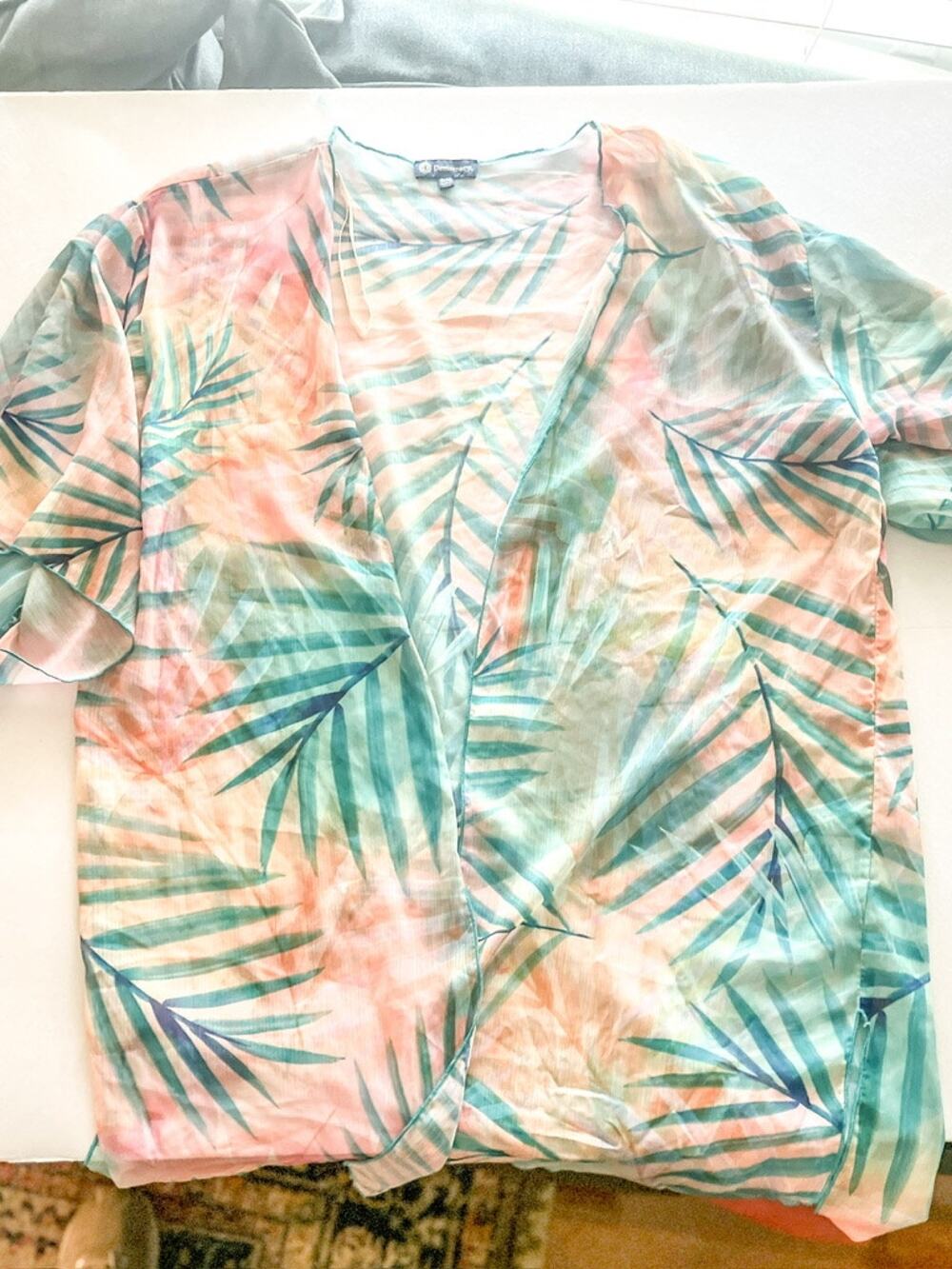 DEMOCRACY AQUA PEACH SWIMSUIT COVER SIZE SMALL/MEDIUM